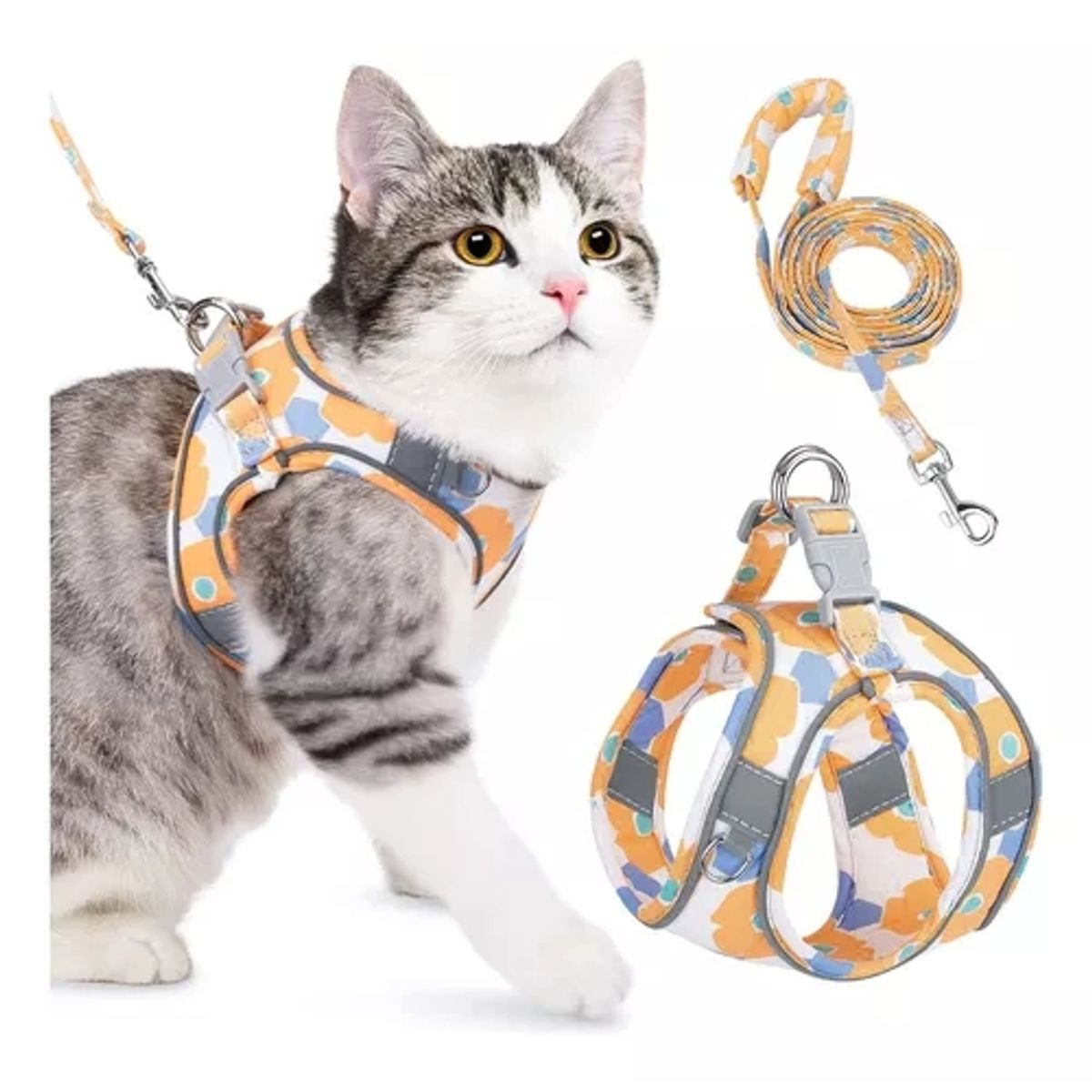 GENERICO - Pechera Arnés Y Correa Ultra Ligero Anti-escape Para Gato.