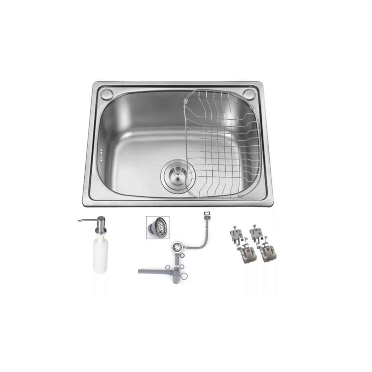 GENERICO - Lavaplatos Sobre Cubierta 50x40x20 Rejilla + Dispensador Cp