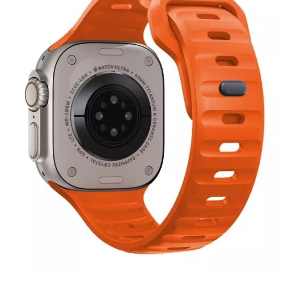 GENERICO - Pulsera Silicona Sport Compatible Con Apple Watch Ultra 49mm Naranja