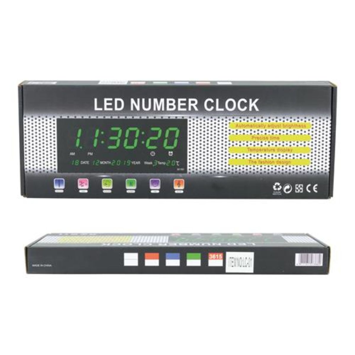 OEM - Reloj Digital De Pared Con FechaTemperatura