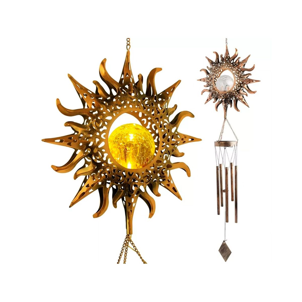 GENERICO - Campana De Viento Luz Solar Led Luces Solares Decorativas