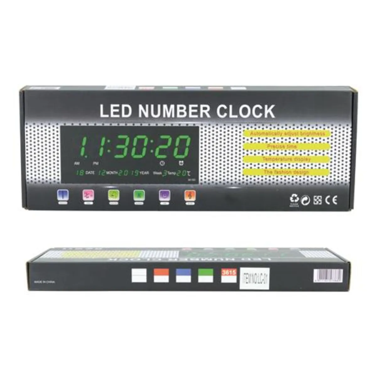 OEM - Reloj Digital De Pared Con FechaTemperatura