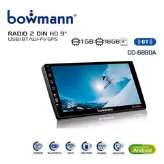 BOWMANN - Radio 2 Din Hd 9 Android 12.0 Wifi Bt Gps Dd-6880a