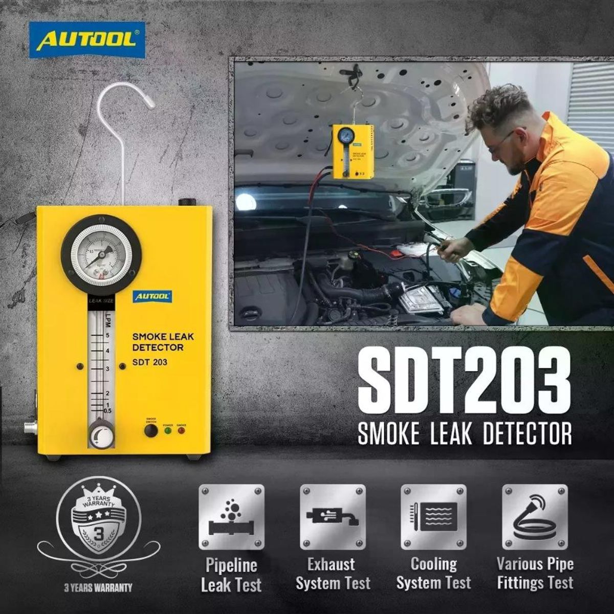 GENERICO - Sdt203 Autool Evap Detector De Fugas De Humo