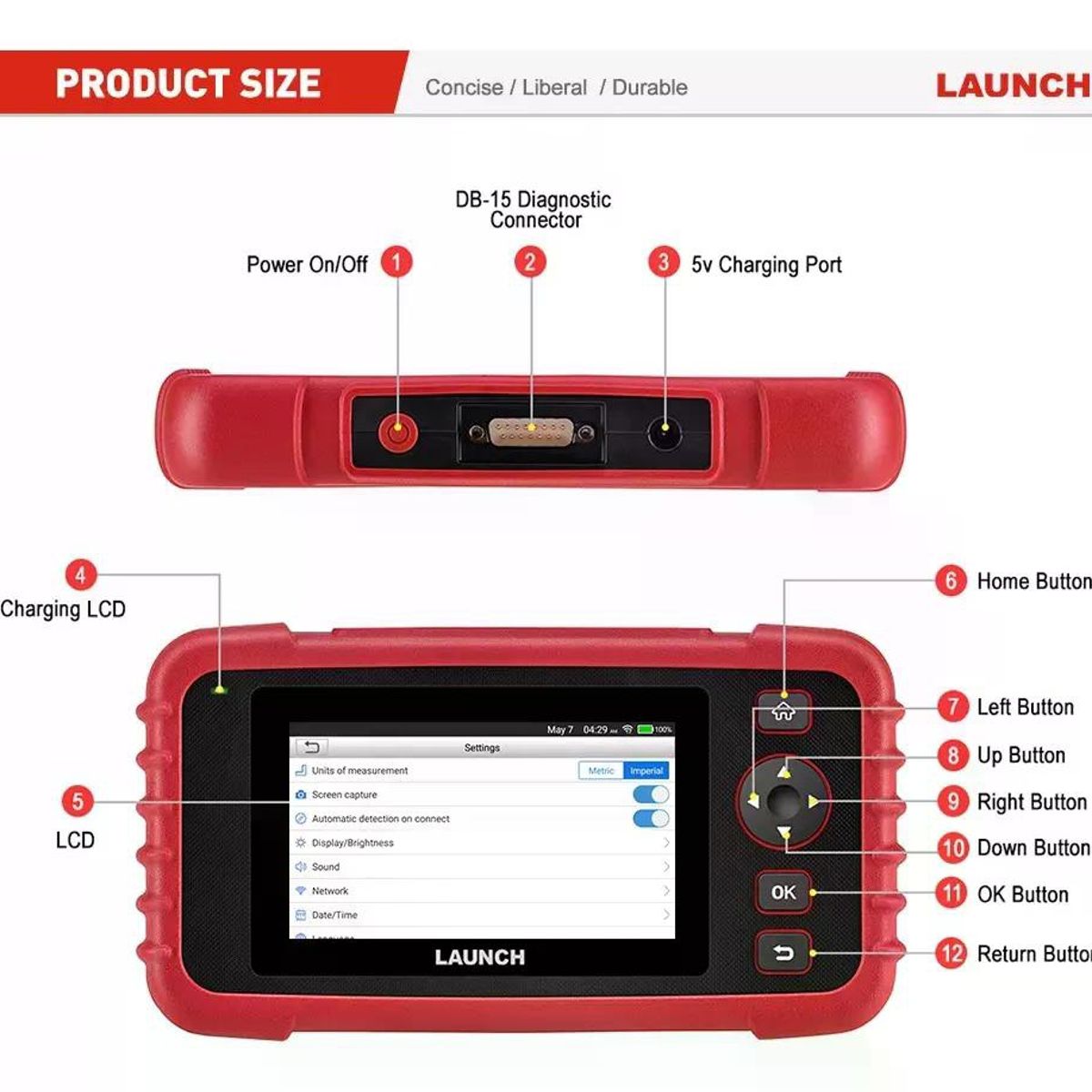 LAUNCH - Scanner Automotriz Launch Crp 123x V2 Profesional Abs Srs