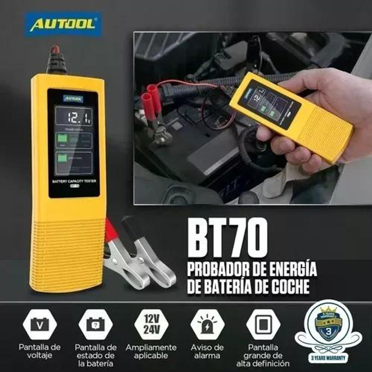GENERICO - Probador De Carga De Batería Bt70 Autool