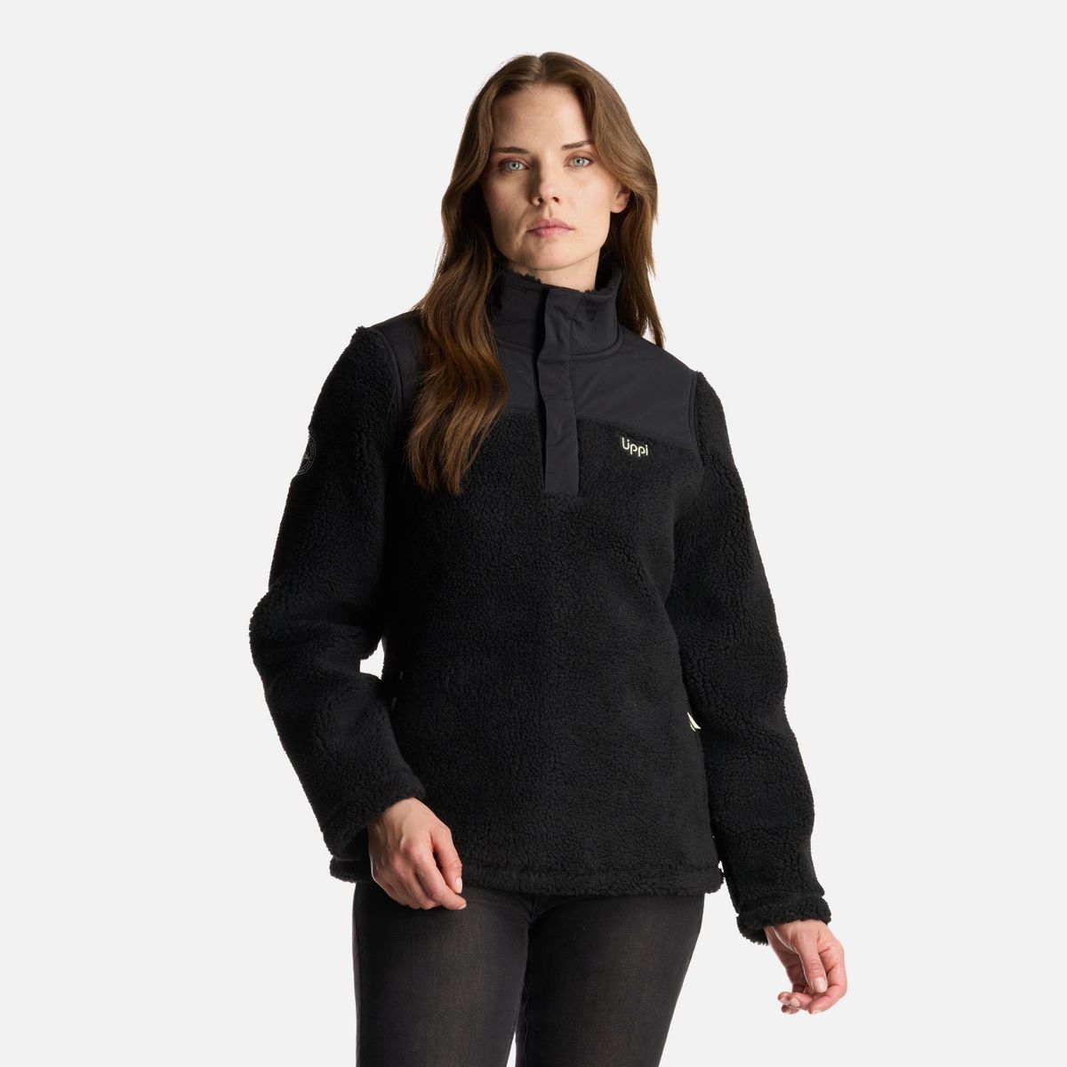 LIPPI - Chaqueta Mujer Glaciar Sherpa Pro 14 Zip Jacket Negro Lippi