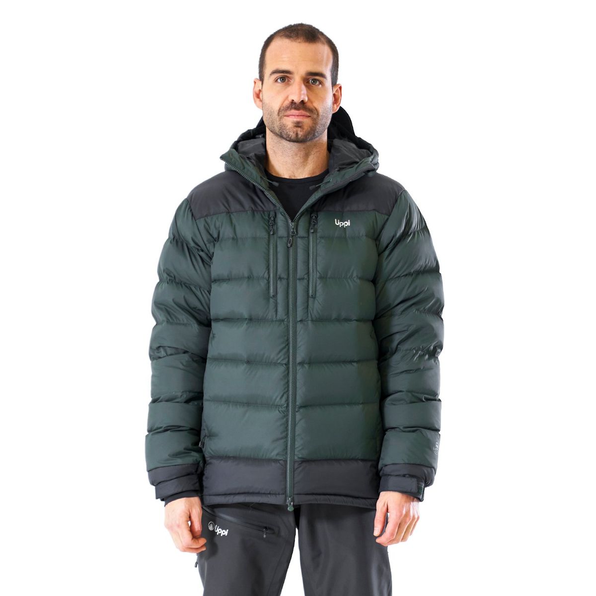LIPPI - Chaqueta Hombre Annapurna Down Hoody Jacket Verde Oscuro Lippi