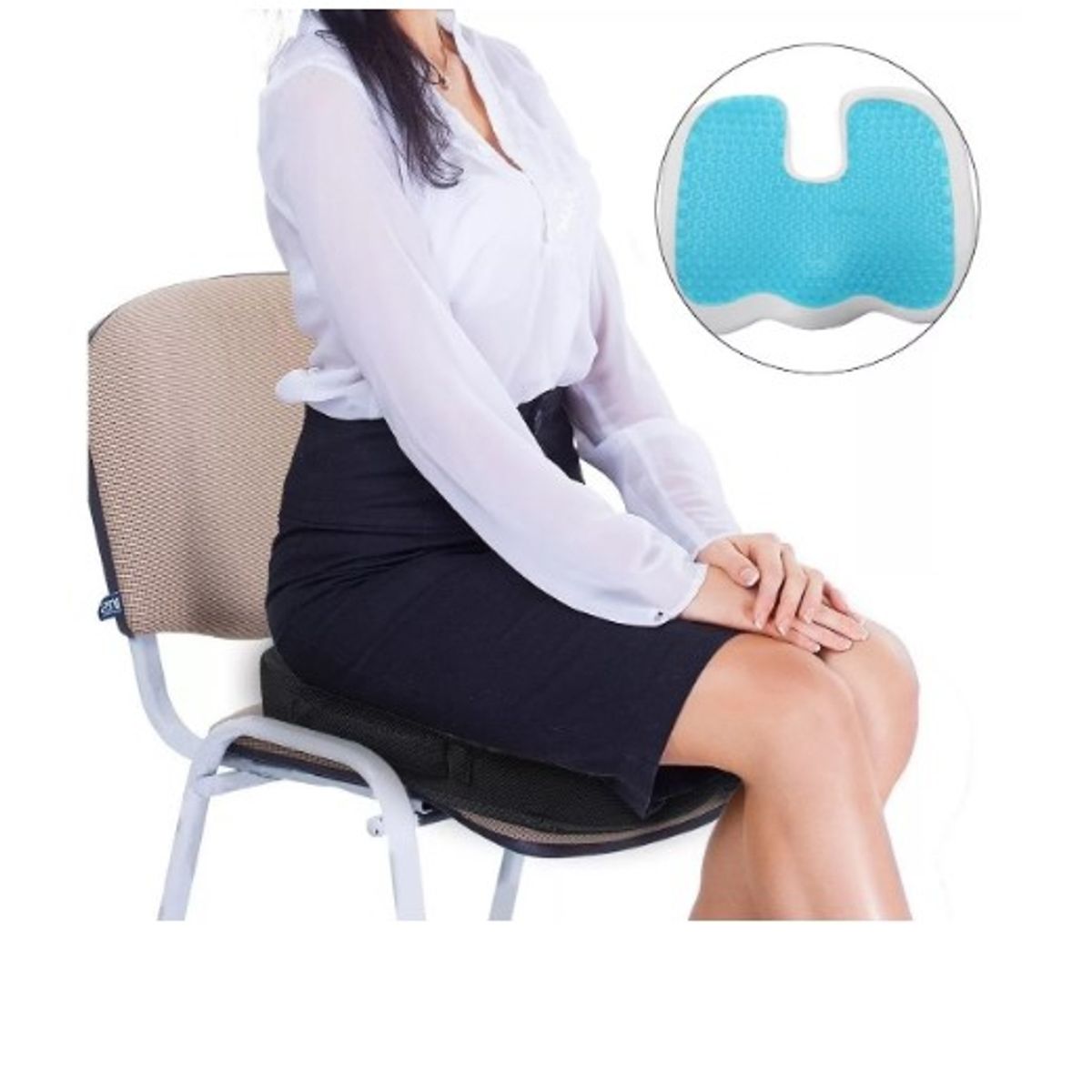 GENERICO - Cojín Asiento Gel Viscoelastico  Coxis Ortopédico