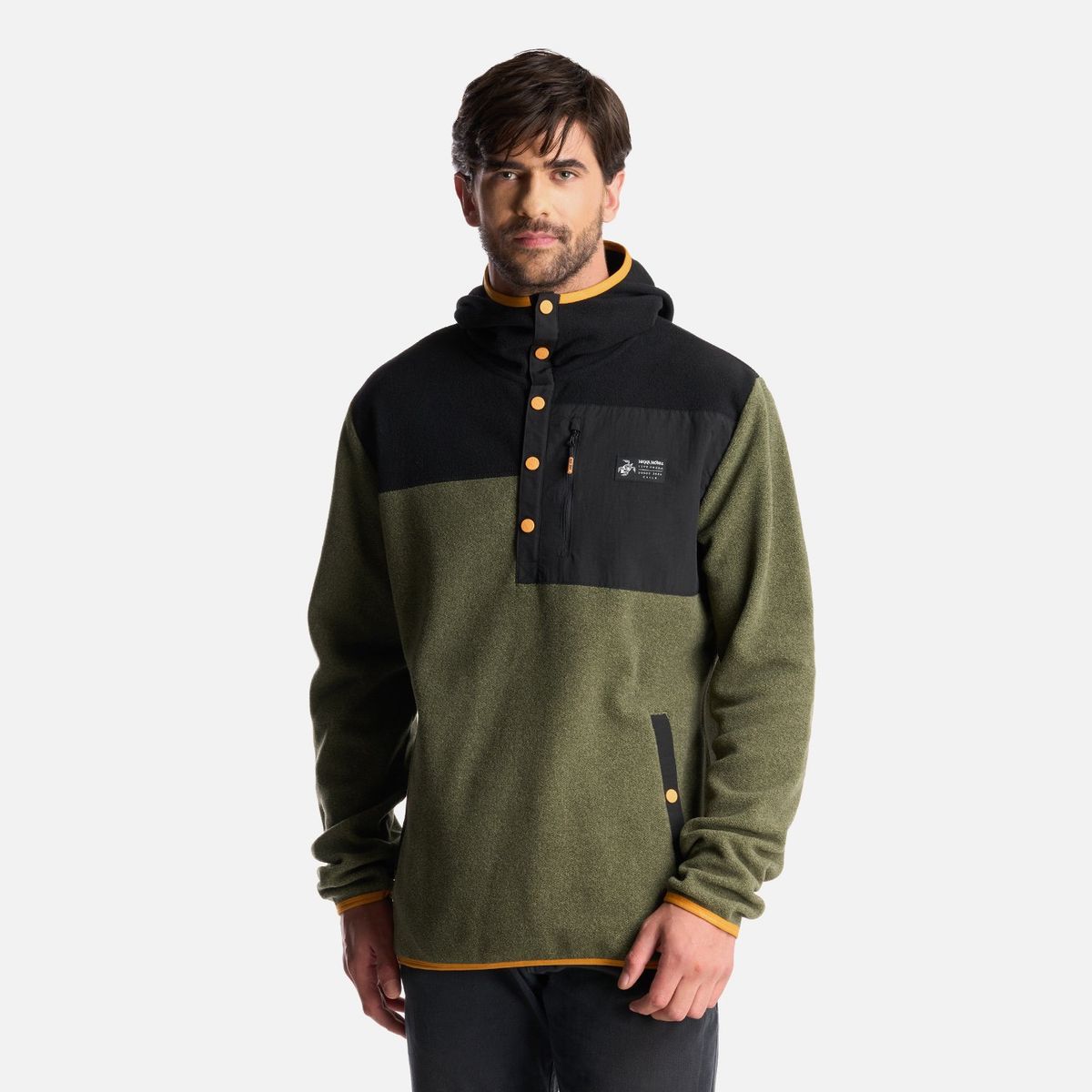 HAKA HONU - Poleron Hombre Tokerau Hoodie Verde Militar Haka Honu
