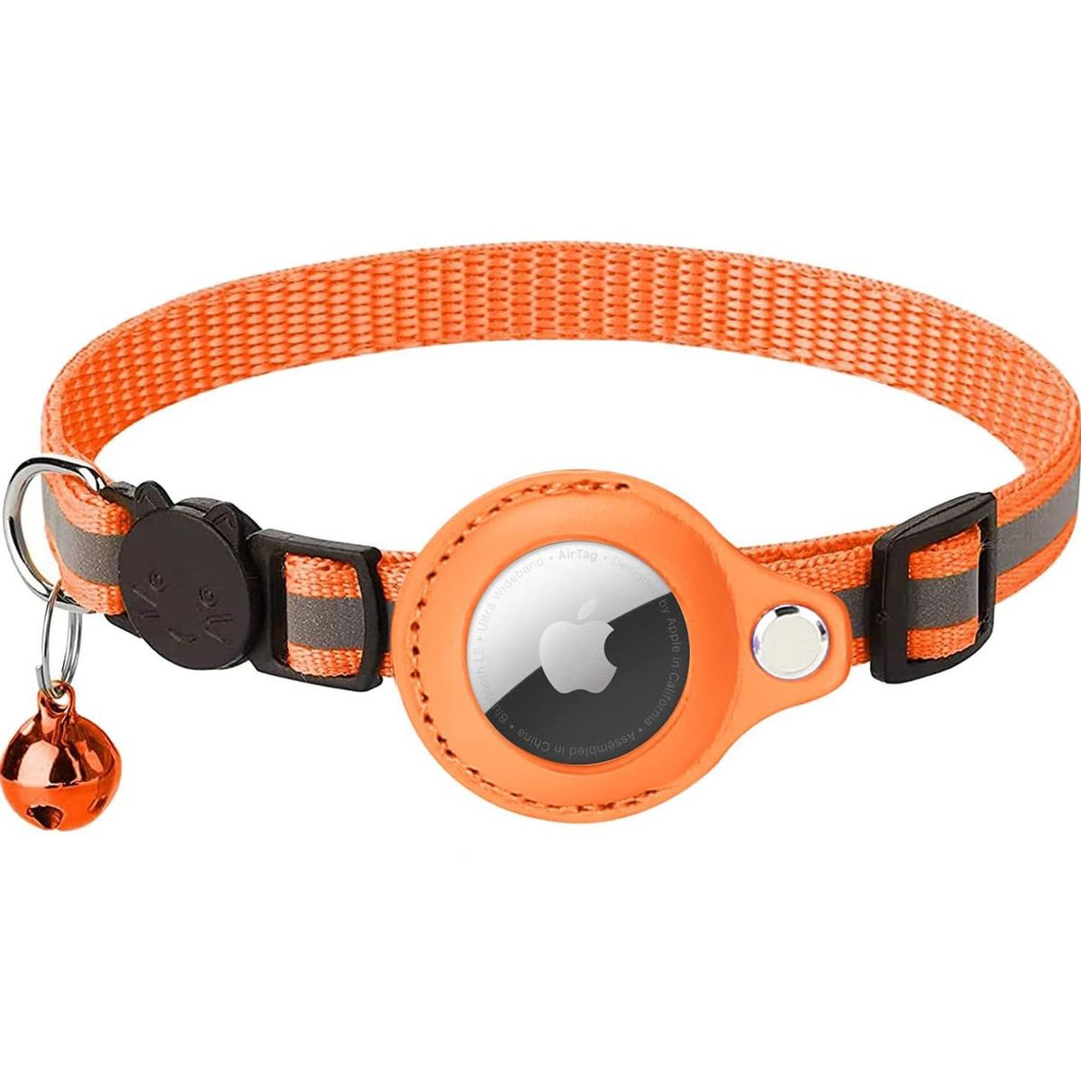 GENERICO - Collar Con Sonaja Para Gatos Airtag Antipérdida Naranja