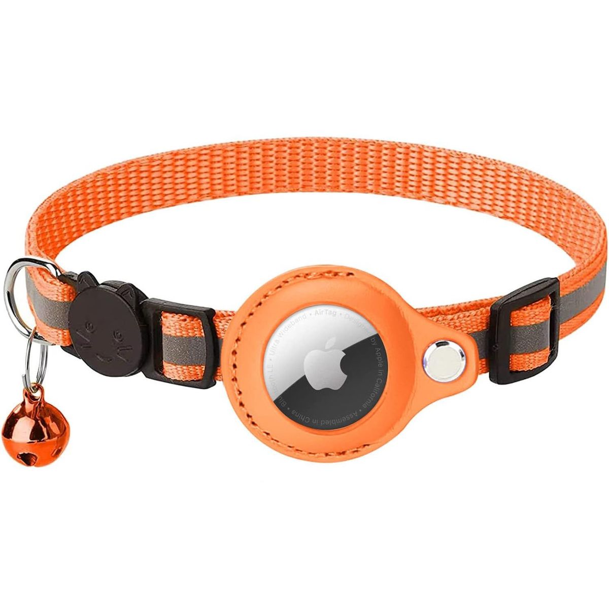 GENERICO - Collar Con Sonaja Para Gatos Airtag Antipérdida Naranja