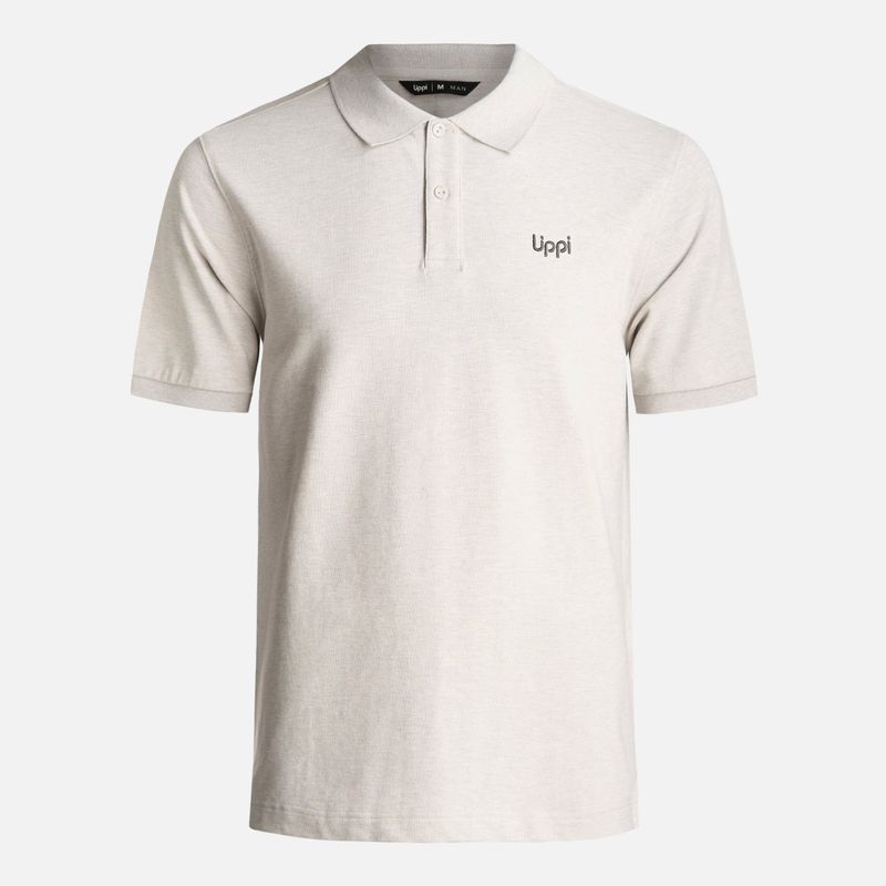 LIPPI - Polera Hombre First Class Elastic Polo Melange Gris Claro Lippi