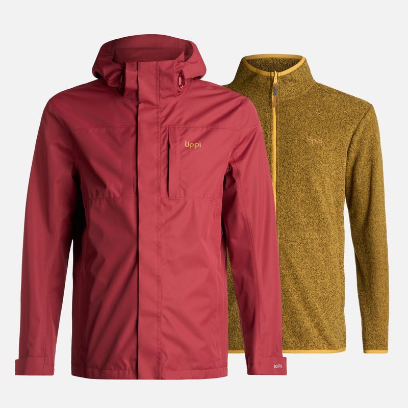 LIPPI - Chaqueta Hombre Tres Cruces Fusion-3 Hoody Jacket Burdeo Lippi