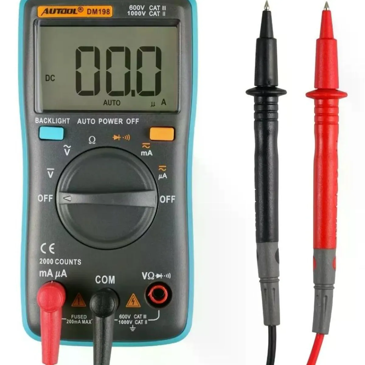 GENERICO - Multitester Multimetro Amperimetro Voltimetro Autool Dm198