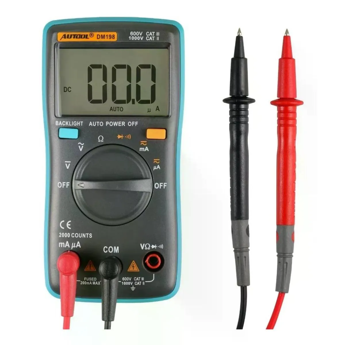 GENERICO - Multitester Multimetro Amperimetro Voltimetro Autool Dm198