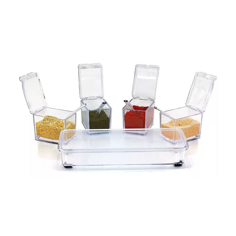 GENERICO - Especiero Modular para Condimentos de Cocina 4 Compartimientos