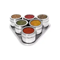 GENERICO - Organizador Triangular Condimentos Cocina 6 pcs Especieros
