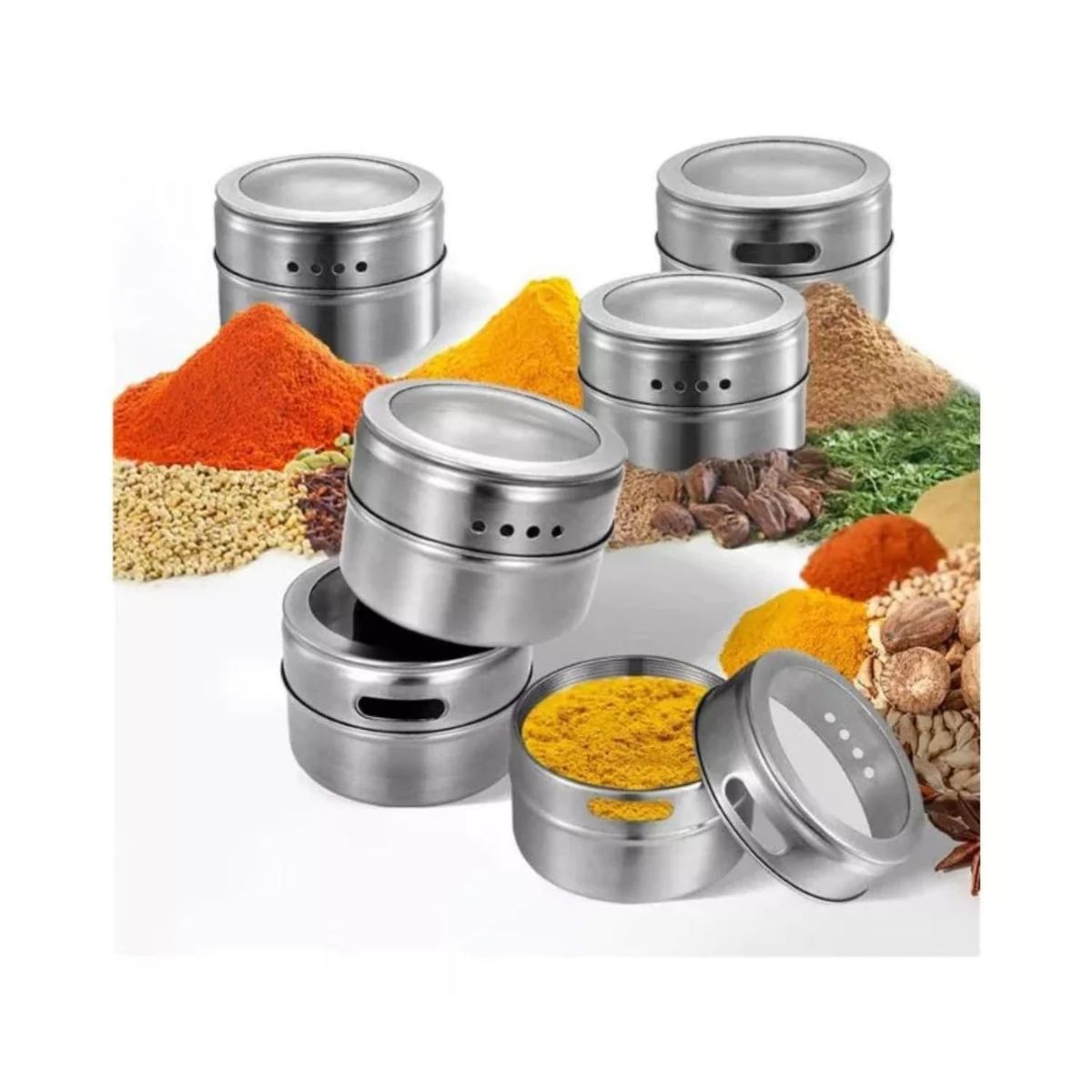 GENERICO - Organizador Rectangular Condimentos Cocina 6 Especieros