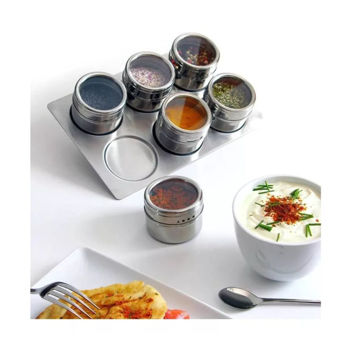 GENERICO - Organizador Rectangular Condimentos Cocina 6 Especieros