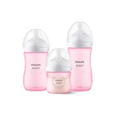 AVENT - Set 3 Mamaderas Natural SCD838/28 125+260+330ml Rosa