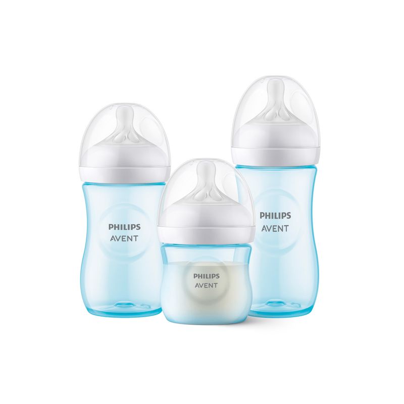 AVENT - Set 3 Mamaderas Avent Natural SCD838/29 125+260+330ml Azul