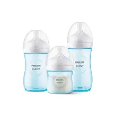 AVENT - Set 3 Mamaderas Natural SCD838/29 125+260+330ml Azul