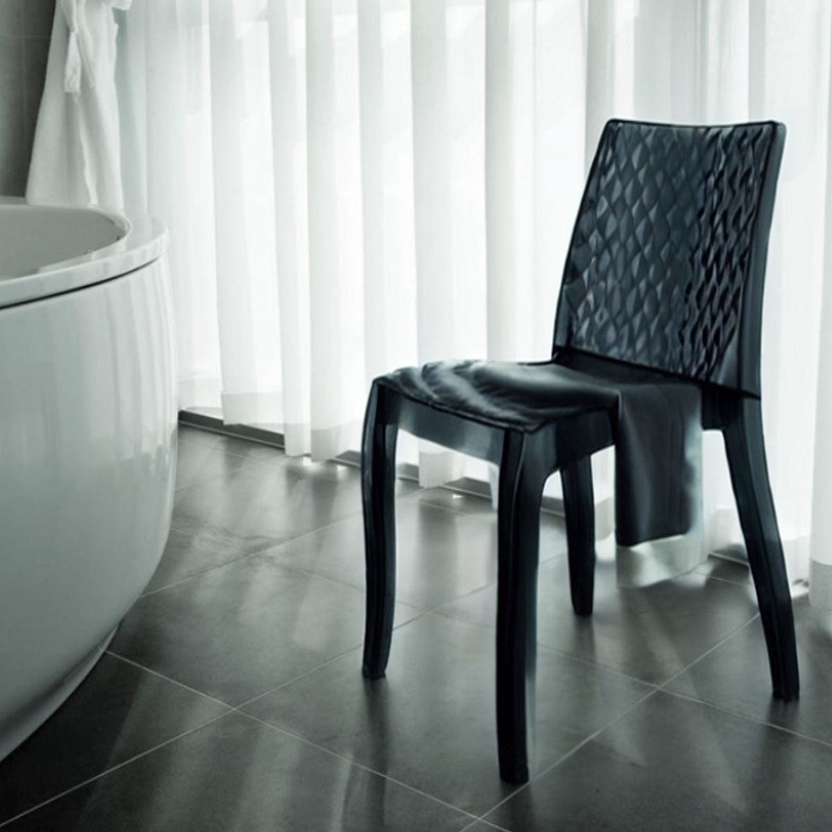 REYPLAST - Silla Diamante Reyplast Negra Para Interior Y Exterior