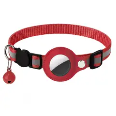 GENERICO - Collar Con Sonaja Para Gatos Airtag Antipérdida Rojo