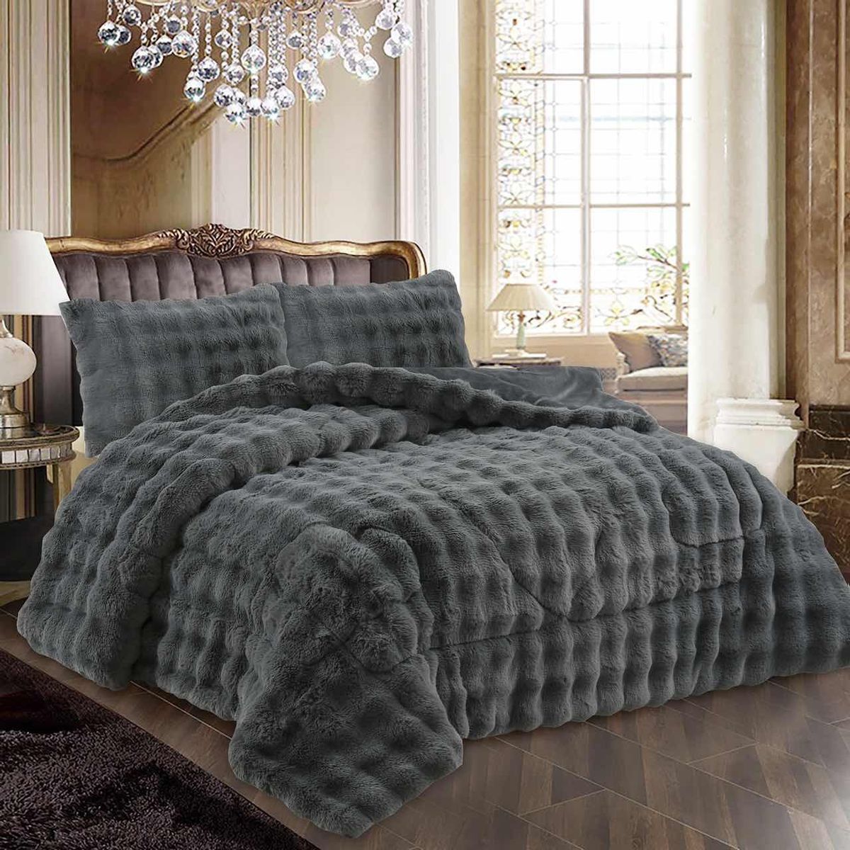 GENERICO - Cobertor de invierno con Chiporro Super Soft 2 Plazas - Gris