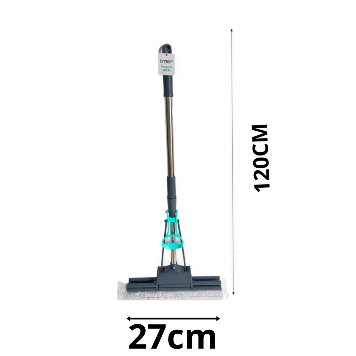 GENERICO - Mopa Trapeador Con Exprimidor 27Cm Palo 120Cm