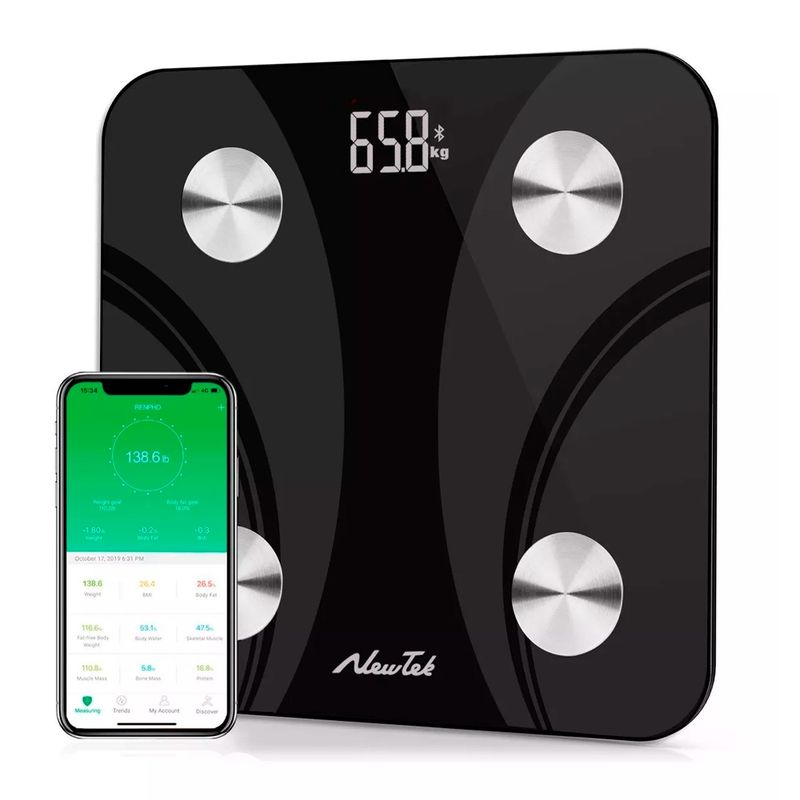 GENERICO - Balanza Bluethooth Digital De Baño Hasta 180 Kg Color Negro