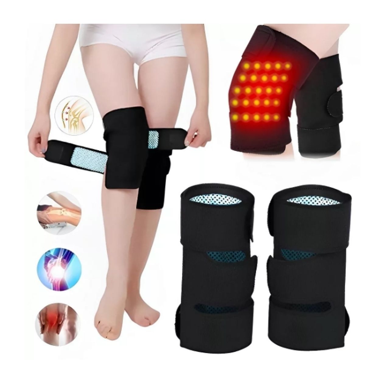 GENERICO - Rodillera Magnética Calentadora Aliviar Dolor Artrosis 1 Par