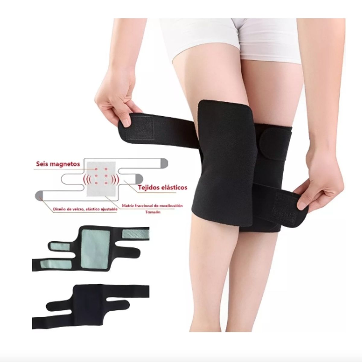 GENERICO - Rodillera Magnética Calentadora Aliviar Dolor Artrosis 1 Par