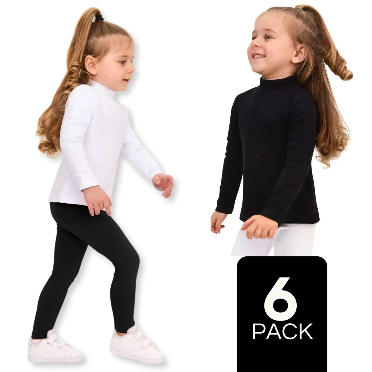 UTILISIMO - Pack 6 Camisetas Poleras Beatle De Niña Primera Capa Algodón