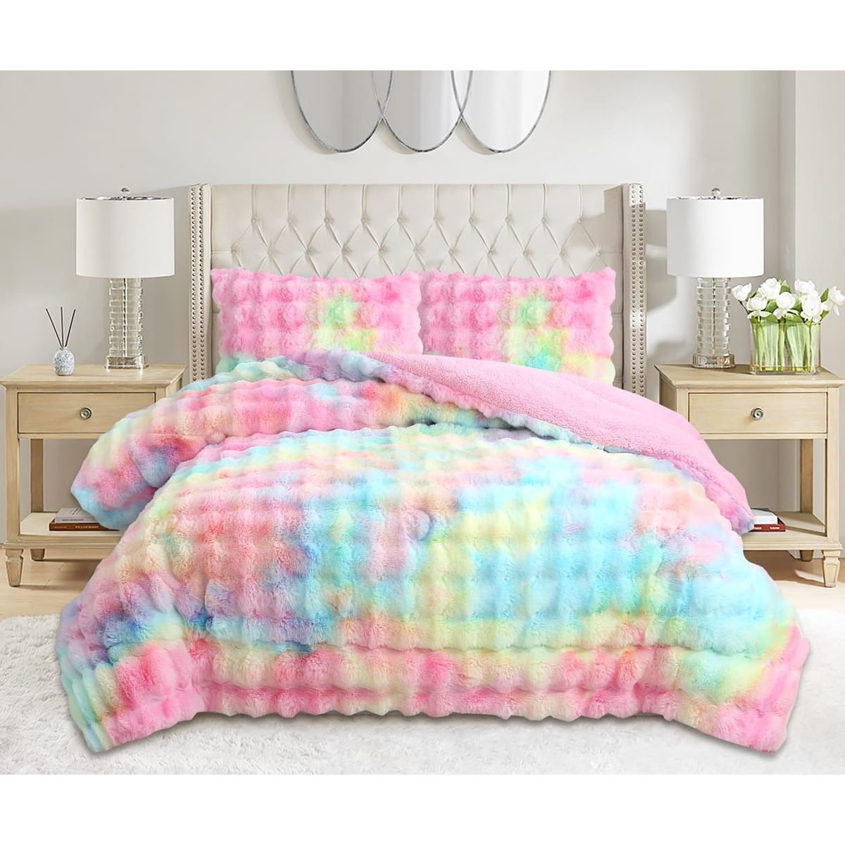 GENERICO - Cobertor de invierno con Chiporro Super Soft 2 Plazas - Arcoiris