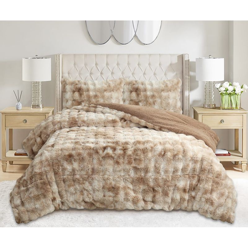 GENERICO - Cobertor de invierno con Chiporro Super Soft 2 Plazas - Beige Jaspeado