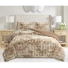 GENERICO - Cobertor de invierno con Chiporro Super Soft 2 Plazas - Beige Jaspeado