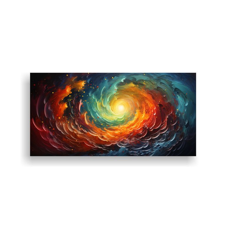 GENERICO - Pintura Horizontal De Canva Con Dos Remolinos De Colorido En 160x80cm