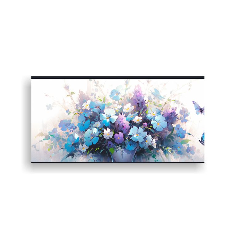 GENERICO - Pintura De Flores En Lienzo Estilo Galería En Colores Púrp 160x80cm