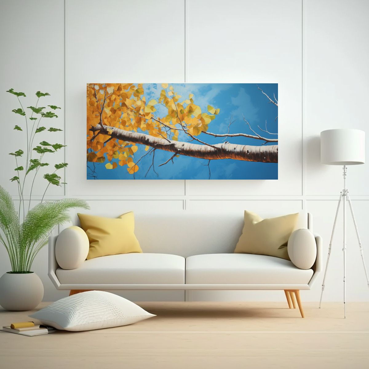 GENERICO - Pintura Abstracta Detallada De Un árbol Temblón De álamo  160x80cm