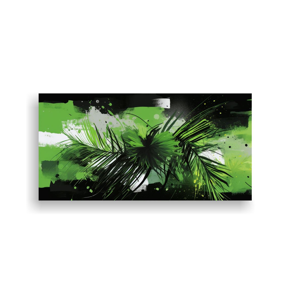 GENERICO - Cuadro Espectacular De Palmeras En Verde Y Negro Ambiente Ne 160x80cm