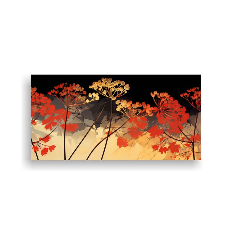 GENERICO - Pinturas Decorativas Lienzo Vanguardia En Colores Rojo Y Dor 160x80cm