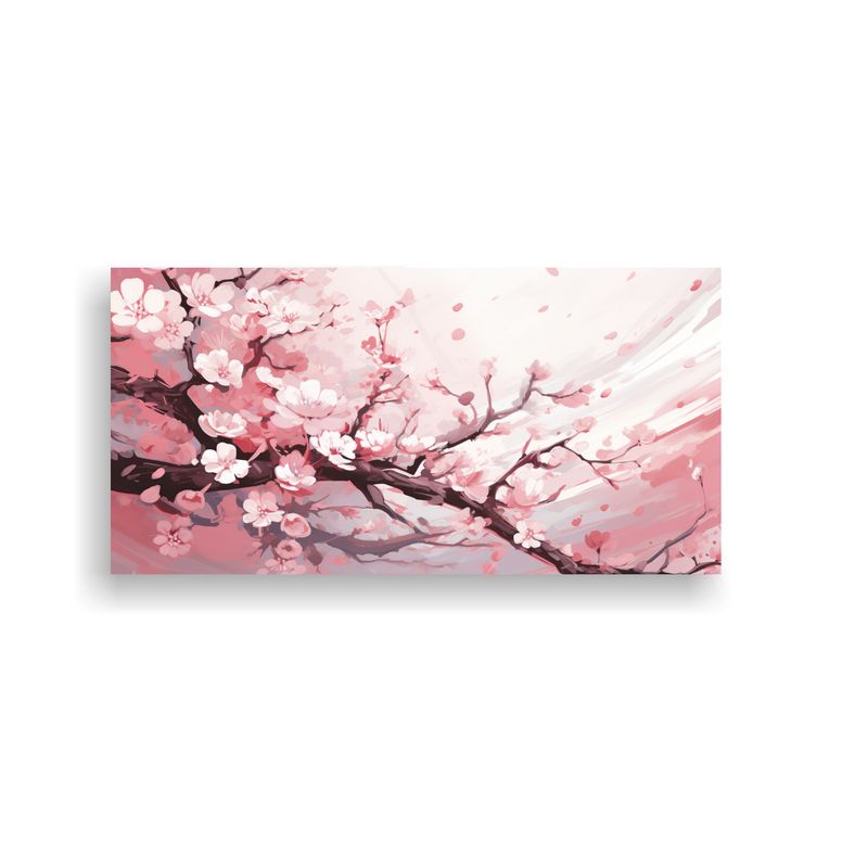 GENERICO - Paisaje Moderno De Un árbol De Melocotonero En Blanco Y Ros 160x80cm