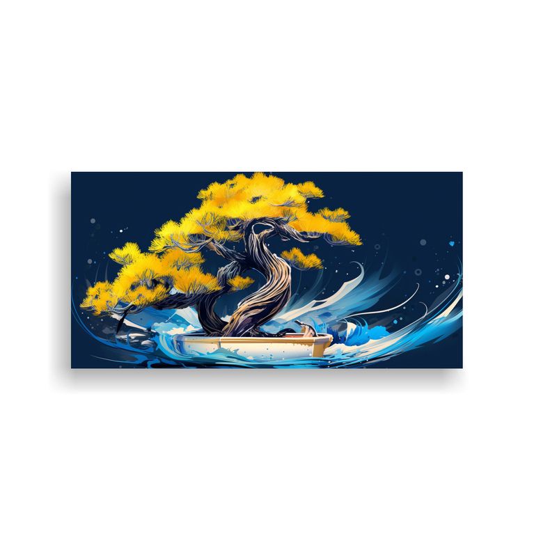 GENERICO - Pintura Decorativa Intensa De árbol De Bonsái En Colores A 160x80cm