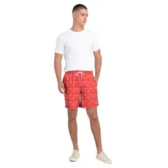 DOCKERS - Traje de Baño Hombre Regular Fit Print Rojo