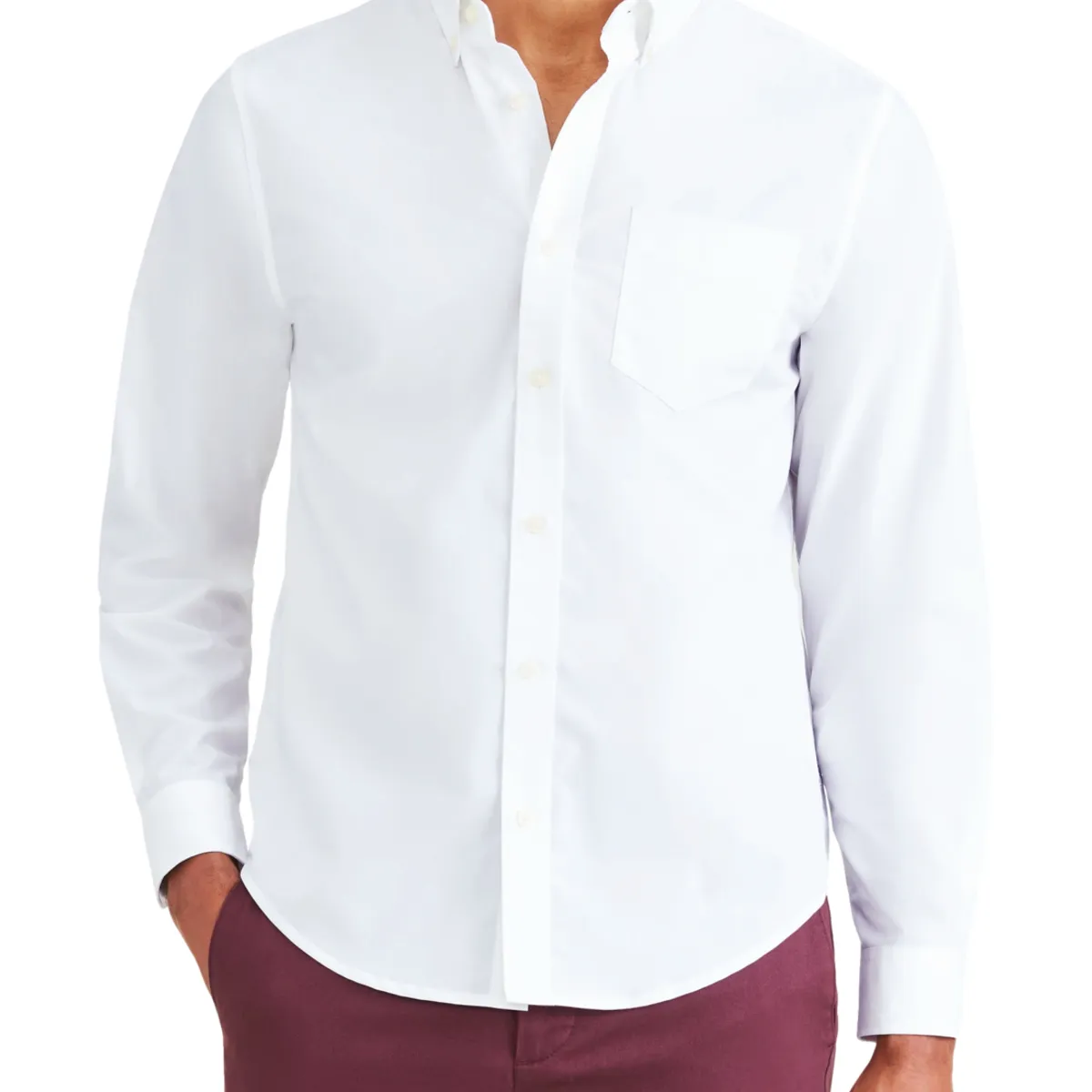 DOCKERS - Camisa Hombre Sig Stain Defender Classic Fit Blanco Dockers