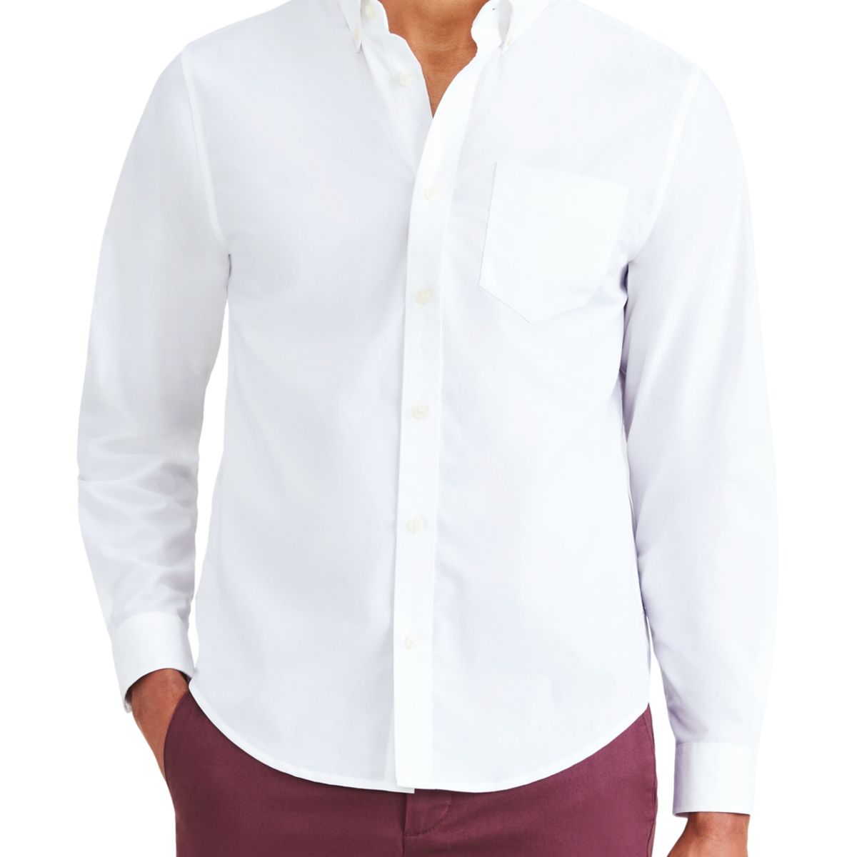 DOCKERS - Camisa Hombre Sig Stain Defender Classic Fit Blanco Dockers