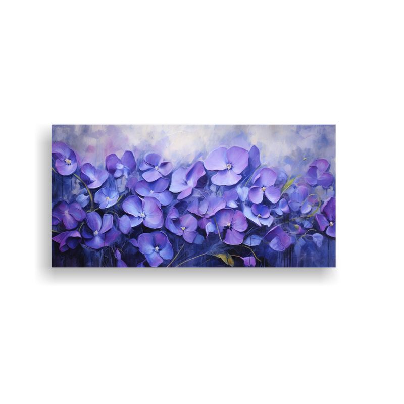 GENERICO - Pintura Abstracta De Flores Violetas En Estilo óleo Detalla 160x80cm