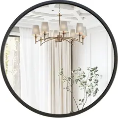 GENERICO - Espejo Redondo 60 cm Marco de metal negro